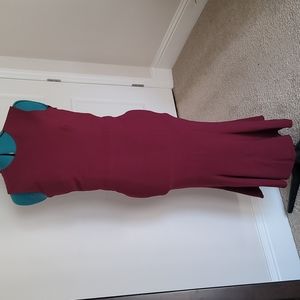 Dress the population nude illusion back mermaid dress